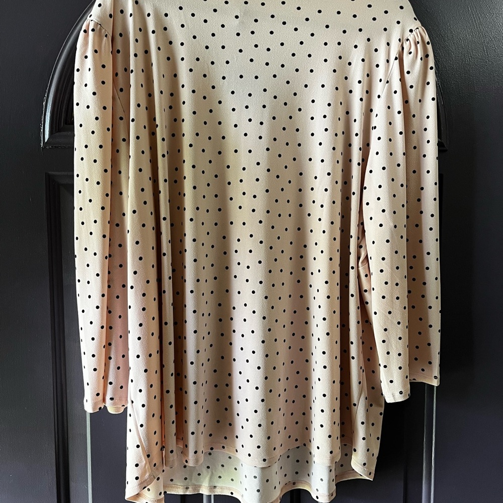 Polka Dot and Pink Top by Adrianna Papell - PLUS SIZE 3X - Picture 2 of 8